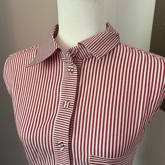 Torn By Ronny Kobo red Pinstripe Cropped Top NEW - Picture 4 of 8